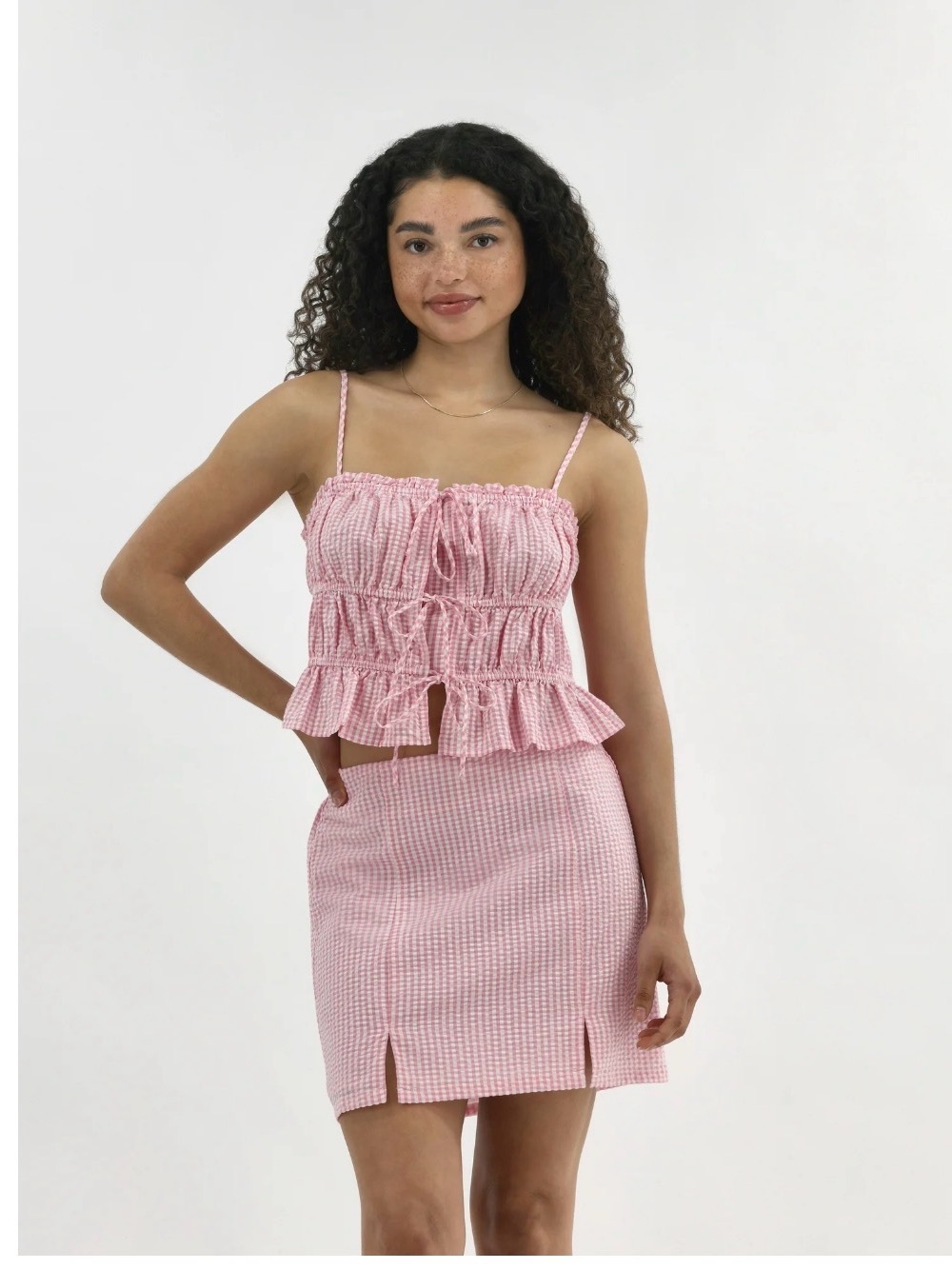 Pink Gingham Matching Set (XXL / Size 20)